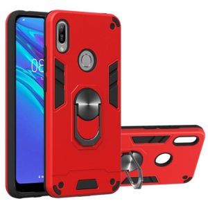 For Huawei Honor 8A / Y6 (2019) 2 in 1 Armour Series PC + TPU Protective Case with Ring Holder(Red) (OEM)