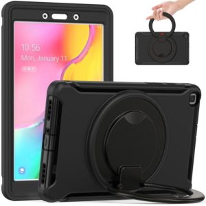 Shockproof TPU + PC Protective Case with 360 Degree Rotation Foldable Handle Grip Holder & Pen Slot For Samsung Galaxy Tab A 8.0 2019 T290(Black) (OEM)
