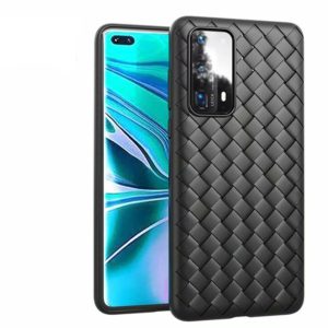 For Huawei P40 Pro Non-Slip Classic Woven Pattern Breathable TPU Mobile Phone Case(Black) (OEM)