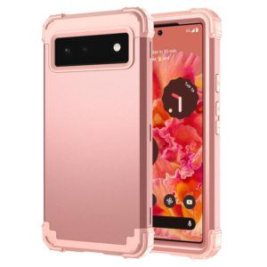 For Google Pixel 6 3 in 1 Shockproof PC + Silicone Protective Phone Case(Rose Gold) (OEM)