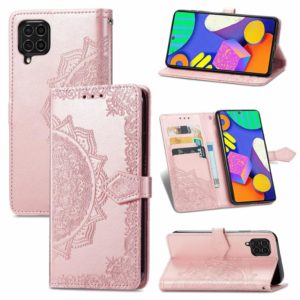 For Samsung Galaxy F62 / M62 Mandala Embossing Pattern Horizontal Flip Leather Case with Holder & Card Slots & Wallet & Lanyard(Rose Gold) (OEM)