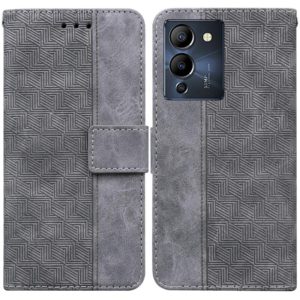 For Infinix Note 12 G96/X670 Geometric Embossed Leather Phone Case(Grey) (OEM)