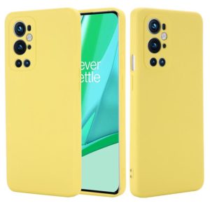 For OnePlus 9 Pro Solid Color Liquid Silicone Dropproof Full Coverage Protective Case(Yellow) (OEM)