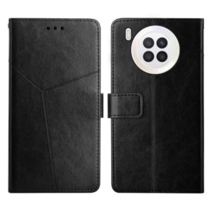 For Huawei nova 8i Y Stitching Horizontal Flip Leather Phone Case(Black) (OEM)