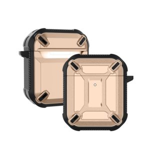 Wireless Earphones Shockproof King Kong Armor Silicone Protective Case For AirPods 1/2(Gold) (OEM)