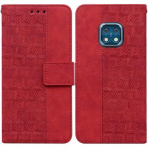 For Nokia XR20 Geometric Embossed Leather Phone Case(Red) (OEM)