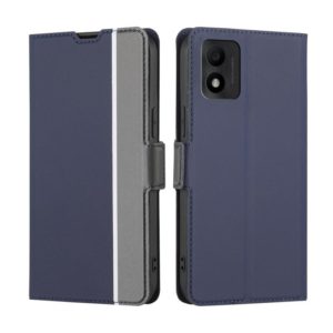 For TCL 303 Twill Texture Side Button Leather Phone Case(Blue) (OEM)