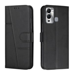 For Infinix Hot 12 Play Stitching Calf Texture Buckle Leather Phone Case(Black) (OEM)