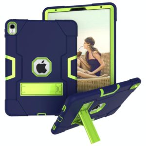 For iPad Pro 11 Contrast Color Silicone + PC Combination Case with Holder(Navy Blue +Olivine) (OEM)
