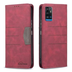 For ZTE Blade A71 Magnetic Splicing Leather Phone Case(Red) (OEM)