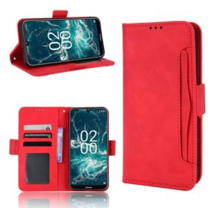 For Nokia C200 Skin Feel Calf Texture Card Slots Leather Phone Case(Red) (OEM)