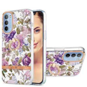 For Motorola Moto G31 / G41 Ring IMD Flowers TPU Phone Case(Purple Peony) (OEM)