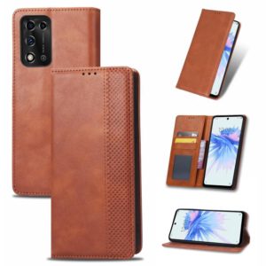 For ZTE Libero 5G II Magnetic Buckle Retro Texture Leather Phone Case(Brown) (OEM)