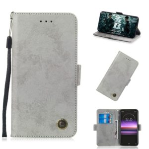 Multifunctional Horizontal Flip Retro Leather Case with Card Slot & Holder for Sony Xperia 10 Plus(Grey) (OEM)