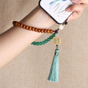 Braided Rope Mobile Phone Lanyard Tassel Bodhi Phone Case Pendant Wrist Rope (OEM)