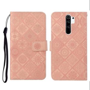 For Xiaomi Redmi 9 Ethnic Style Embossed Pattern Horizontal Flip Leather Case with Holder & Card Slots & Wallet & Lanyard(Pink) (OEM)