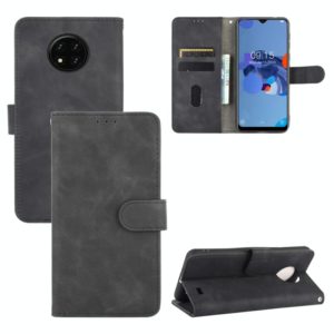 For Oukitel C19 Solid Color Skin Feel Magnetic Buckle Horizontal Flip Calf Texture PU Leather Case with Holder & Card Slots & Wallet(Black) (OEM)