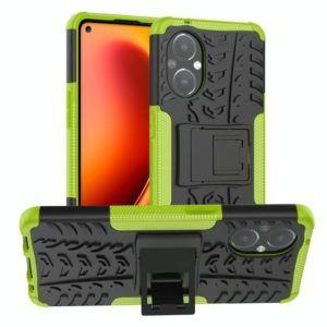 For OnePlus Nord N20 5G Tire Texture Shockproof TPU+PC Phone Case with Holder(Green) (OEM)