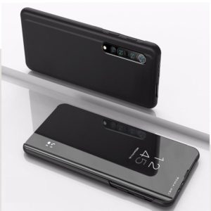 For Xiaomi Mi 10 Ultra Plated Mirror Horizontal Flip Leather Case with Holder(Black) (OEM)