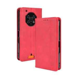 For Oukitel WP13 5G Magnetic Buckle Retro Crazy Horse Texture Horizontal Flip Leather Case with Holder & Card Slots & Photo Frame(Red) (OEM)