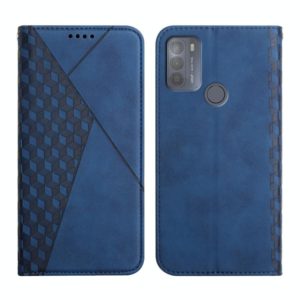 For Motorola Moto G50 Diamond Pattern Splicing Skin Feel Magnetic Horizontal Flip Leather Case with Card Slots & Holder & Wallet(Blue) (OEM)