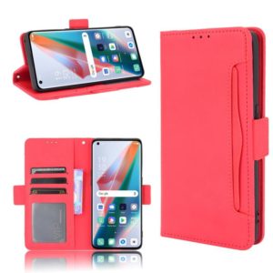 For OPPO Find X3 / Find X3 Pro Skin Feel Calf Pattern Horizontal Flip Leather Case with Holder & Card Slots & Photo Frame(Red) (OEM)