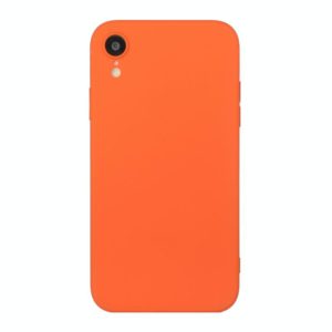 For iPhone XR Straight Edge Solid Color TPU Shockproof Case(Orange) (OEM)
