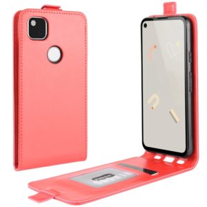 For Google Pixel 4a R64 Texture Single Vertical Flip Leather Protective Case with Card Slots & Photo Frame(Red) (OEM)