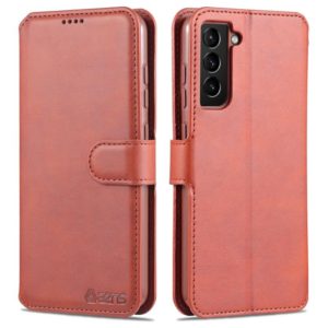 For Samsung Galaxy S21 FE 5G AZNS Calf Texture Horizontal Flip Leather Case with Holder & Card Slots & Wallet & Photo Frame(Brown) (AZNS) (OEM)