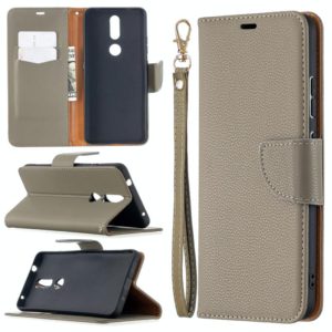 For Nokia 2.4 Litchi Texture Pure Color Horizontal Flip Leather Case with Holder & Card Slots & Wallet & Lanyard(Grey) (OEM)