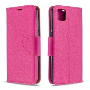 For Huawei Y5P / Honor 9S Litchi Texture Pure Color Horizontal Flip PU Leather Case with Holder & Card Slots & Wallet & Lanyard(Rose Red) (OEM)