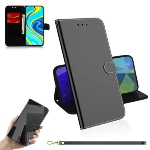 For Xiaomi Redmi Note 9 Pro Lmitated Mirror Surface Horizontal Flip Leather Case with Holder & Card Slots & Wallet & Lanyard(Black) (OEM)