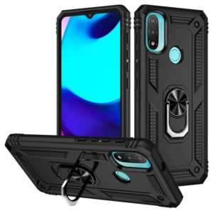 For Motorola Moto E20 / E30 / E40 Shockproof TPU + PC Holder Phone Case(Black) (OEM)