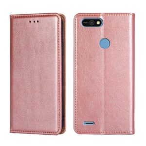 For Tecno Pop 2 / Pop 2 F / Pop 2 Pro Gloss Oil Solid Color Magnetic Leather Phone Case(Rose Gold) (OEM)