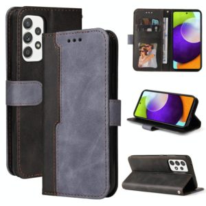 For Samsung Galaxy A72 5G / 4G Business Stitching-Color Horizontal Flip PU Leather Case with Holder & Card Slots & Photo Frame(Grey) (OEM)