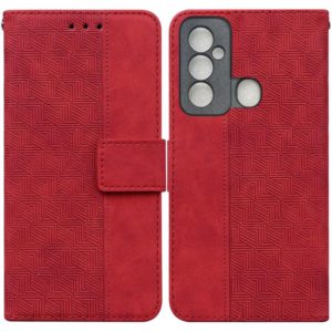 For Tecno Spark 6 GO Geometric Embossed Leather Phone Case(Red) (OEM)