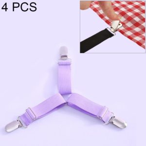4 PCS Adjustable Bedspread Tablecloth Curtain Sofa Cover Holder Tent Metal Fixed Clips(Purple) (OEM)