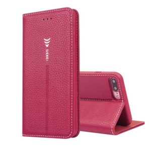 For iPhone SE 2020 & 8 & 7 GEBEI PU+TPU Horizontal Flip Protective Case with Holder & Card Slots(Rose Red) (GEBEI) (OEM)