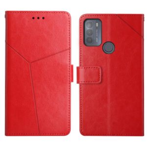 For Motorola Moto G50 Y Stitching Horizontal Flip Leather Phone Case with Holder & Card Slots & Wallet & Photo Frame(Red) (OEM)