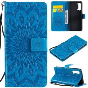 For OPPO Find X2 Lite / Reno3 5G Sun Embossing Pattern Horizontal Flip Leather Case with Card Slot & Holder & Wallet & Lanyard(Blue) (OEM)