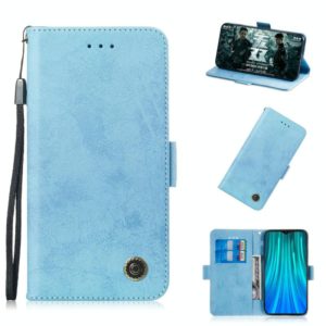 For Xiaomi Redmi Note 8 Pro Retro Horizontal Flip PU Leather Case with Card Slots & Holder(Blue) (OEM)