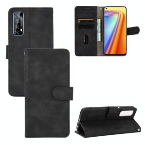 For OPPO Realme Narzo 20 Pro Solid Color Skin Feel Magnetic Buckle Horizontal Flip Calf Texture PU Leather Case with Holder & Card Slots & Wallet(Black) (OEM)