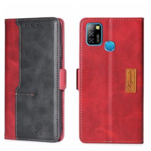 For Infinix Hot 10 Lite/Smart 5 X657 Contrast Color Side Buckle Leather Phone Case(Red + Black) (OEM)