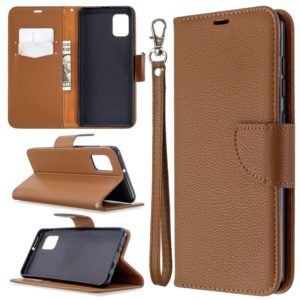 For Samsung Galaxy A31 Litchi Texture Pure Color Horizontal Flip Leather Case with Holder & Card Slots & Wallet & Lanyard(Brown) (OEM)