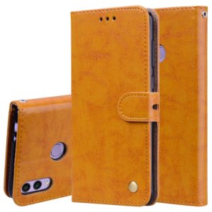 Business Style Oil Wax Texture Horizontal Flip Leather Case for Huawei Honor 8C, with Holder & Card Slots & Wallet (Brown) (OEM)