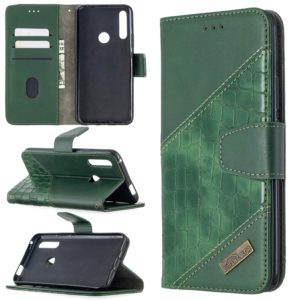 For Huawei P Smart Z Matching Color Crocodile Texture Horizontal Flip PU Leather Case with Holder & Card Slots & Wallet(Green) (OEM)