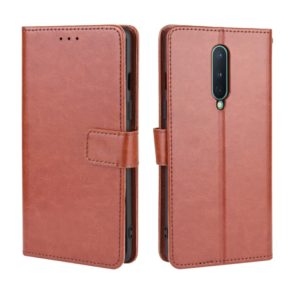 For OnePlus 8 Retro Crazy Horse Texture Horizontal Flip Leather Case , with Holder & Card Slots & Photo Frame(Brown) (OEM)