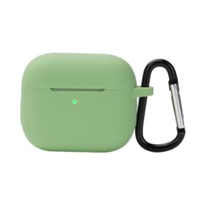 Wireless Earphone Silicone Protective Case with Hook for AirPods 3(Matcha Green) (OEM)