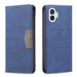 For Nothing Phone 1 Magnetic Splicing Leather Phone Case(Blue) (OEM)