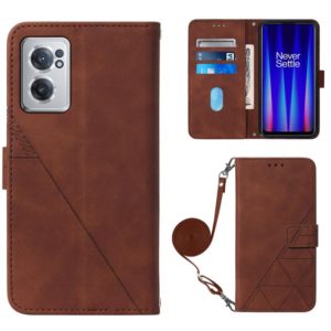 For OnePlus Nord CE 2 5G Crossbody 3D Embossed Flip Leather Phone Case(Brown) (OEM)